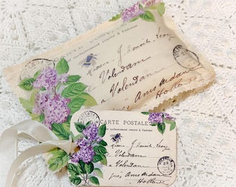 Vintage Postcard Lavender Sachet: Lilacs