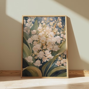 Birth Month Flower Series - May, Lilly of the Valley, Poster, Digital Art Print, Downloadable Art