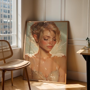 Titled: Whispers of Pixie Dust - Enchanting Tinkerbell Fairy Art - Whimsical Fantasy Wall Decor - Ethereal Pixie Painting