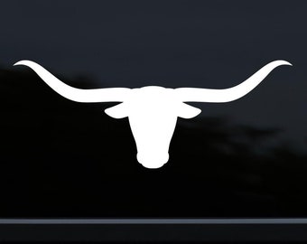 Texas Longhorns Vinyl Decal: Bull, Flag, and Lone Star