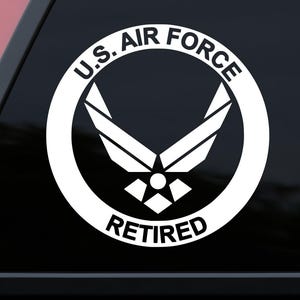US Air Force Retired Vinyl Decal, US Airforce Sticker, US Airforce Decal, Airforce Bumper Sticker