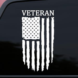 Veteran American Flag Decal, American Flag Decal, Car Decal, Window Decal
