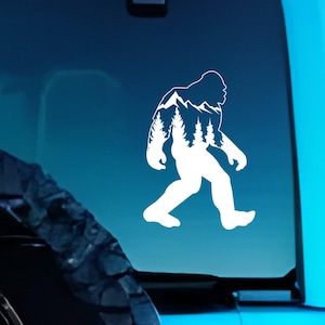 Bigfoot Mountain Decal - Multiple Colors and Sizes -Sasquatch Decal, Vinyl Decal