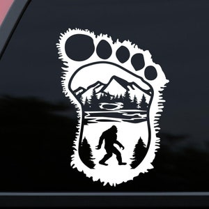 Bigfoot Mountain Decal - Multiple Colors and Sizes -Sasquatch Decal, Vinyl Decal