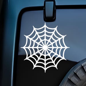 Spiderweb Vinyl Decal – Spooky Car Accessories, Halloween Decor