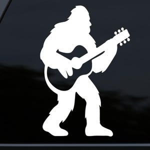 Bigfoot Guitar Decal - Multiple Colors and Sizes -Sasquatch Decal, Vinyl Decal