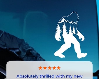 Bigfoot Car Decal, Sasquatch Vinyl Sticker, Multiple Colors