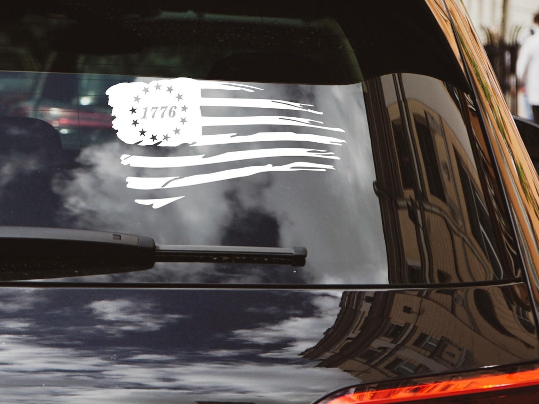 1776 Flag Vinyl Car Decal – Patriotic American Truck Window Sticker ...