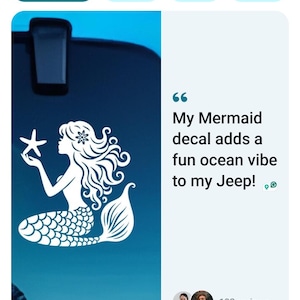 Mermaid Car Decal: Handmade Vinyl Sticker, Beach Ocean Decor zdjęcie 1