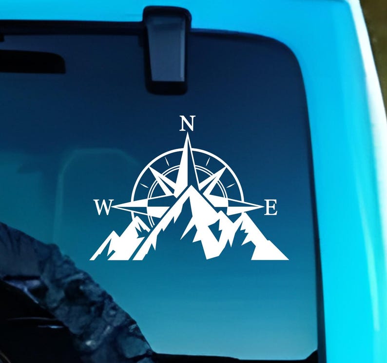 Mountain Compass Car Decal: Outdoor Adventure Sticker - Etsy