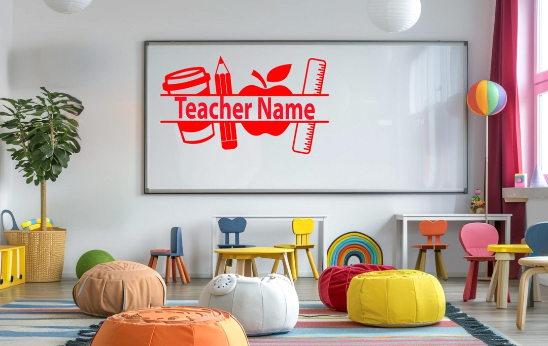 Personalized Teacher Name Decal: Custom Vinyl Desk Decor - Etsy
