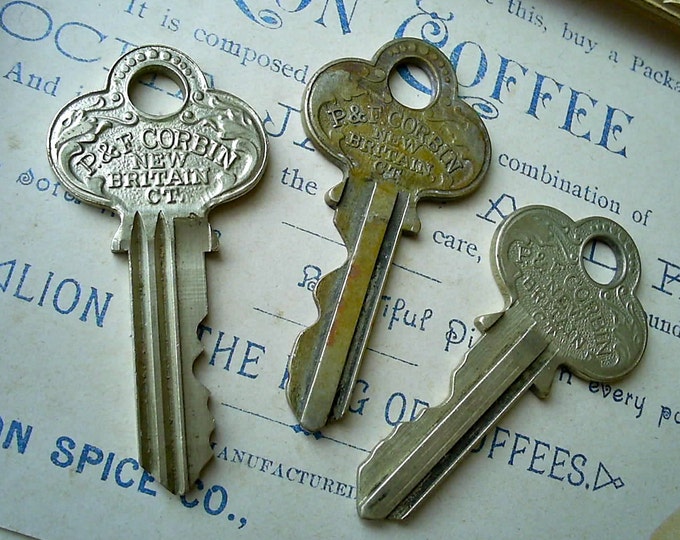 Three Vintage Corbin Keys Etsy
