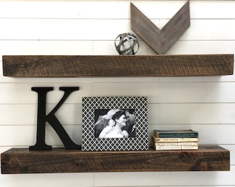 Set of Two Modern Rustic Floating Shelves // Floating shelves // Floating Shelf // Wood Shelves // Rustic Floating Shelves // Shelf Set