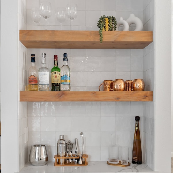 Floating Shelves // Open Shelving // Deep Floating Shelves // Modern Shelves // Contemporary Floating Shelf // Kitchen Shelving