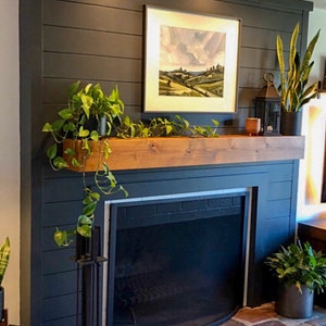 Fireplace Mantel // Contemporary Mantel // Custom Mantel // Contemporary Rustic Mantel // Rustic Wood Mantel // Modern Mantel image 7