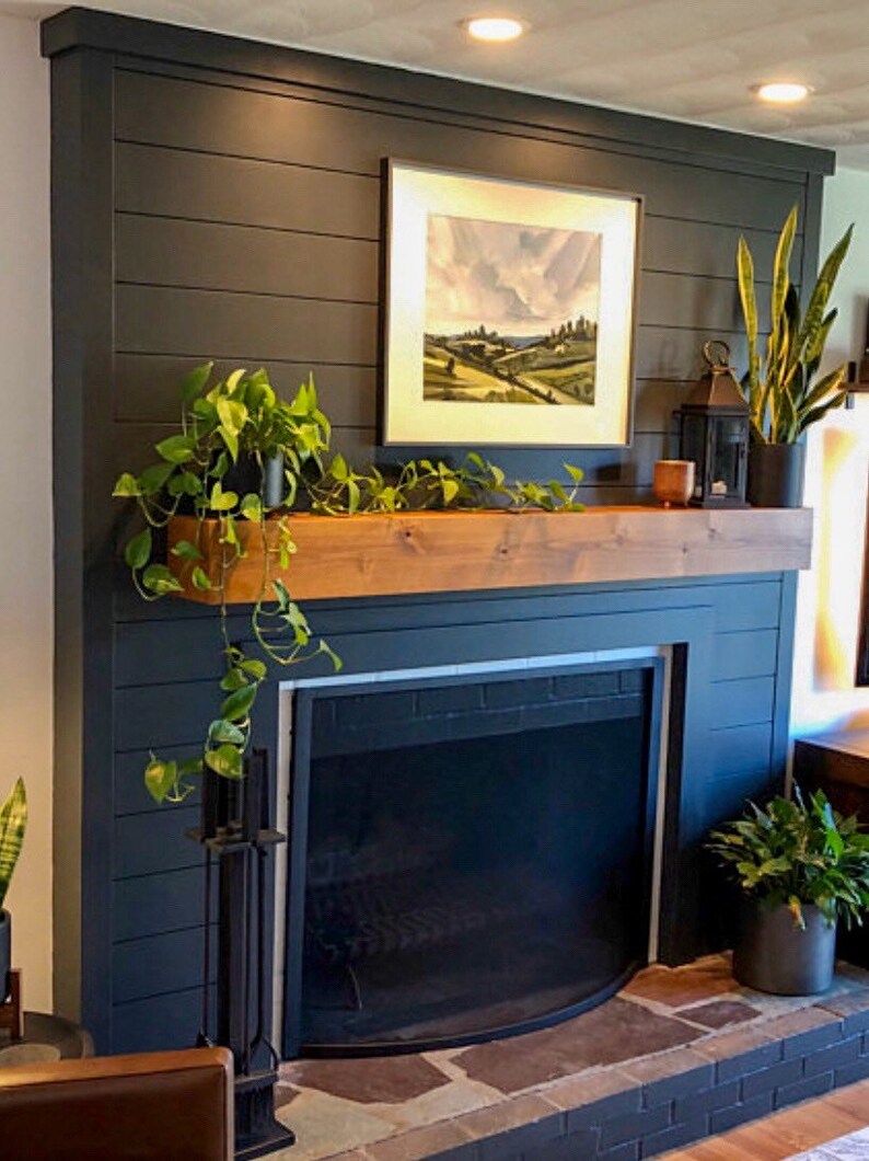 Fireplace Mantel // Contemporary Mantel // Custom Mantel // Contemporary Rustic Mantel // Rustic Wood Mantel // Modern Mantel image 7