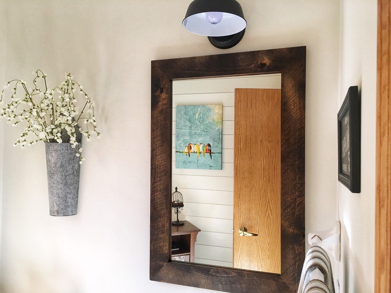 Vanity Mirror // Modern Rustic Vanity Mirror // Contemporary Etsy