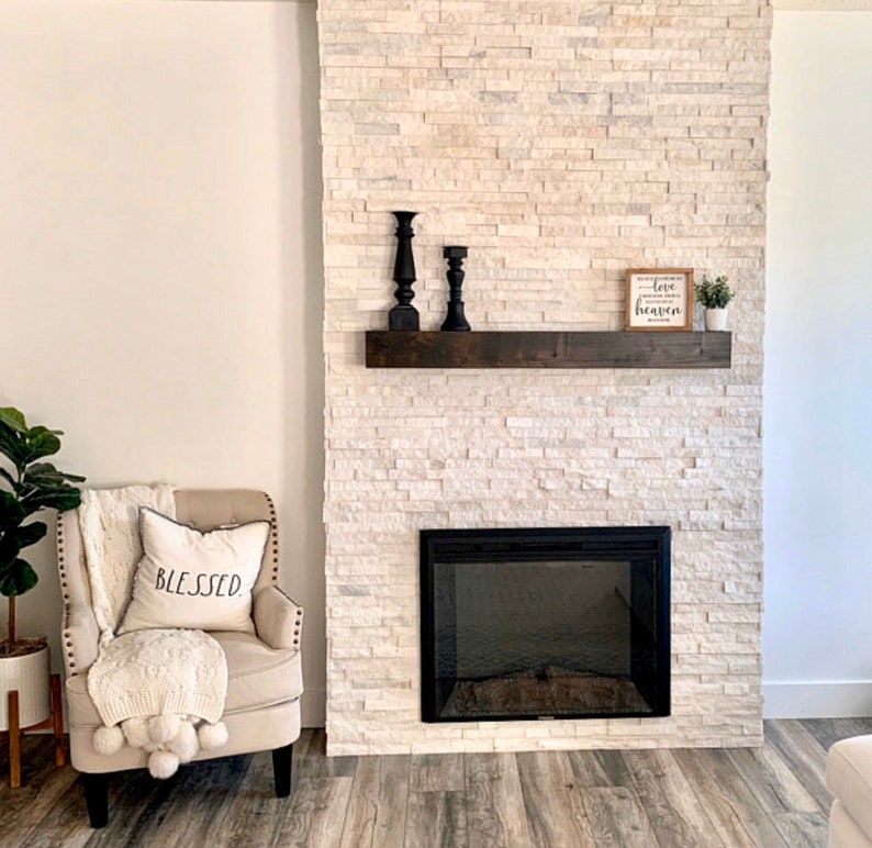 Fireplace Mantel // Contemporary Mantel // Custom Mantel // Contemporary Rustic Mantel // Rustic Wood Mantel // Modern Mantel image 5