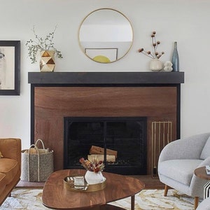 Fireplace Mantel // Contemporary Mantel // Custom Mantel // Contemporary Rustic Mantel // Rustic Wood Mantel // Modern Mantel image 4