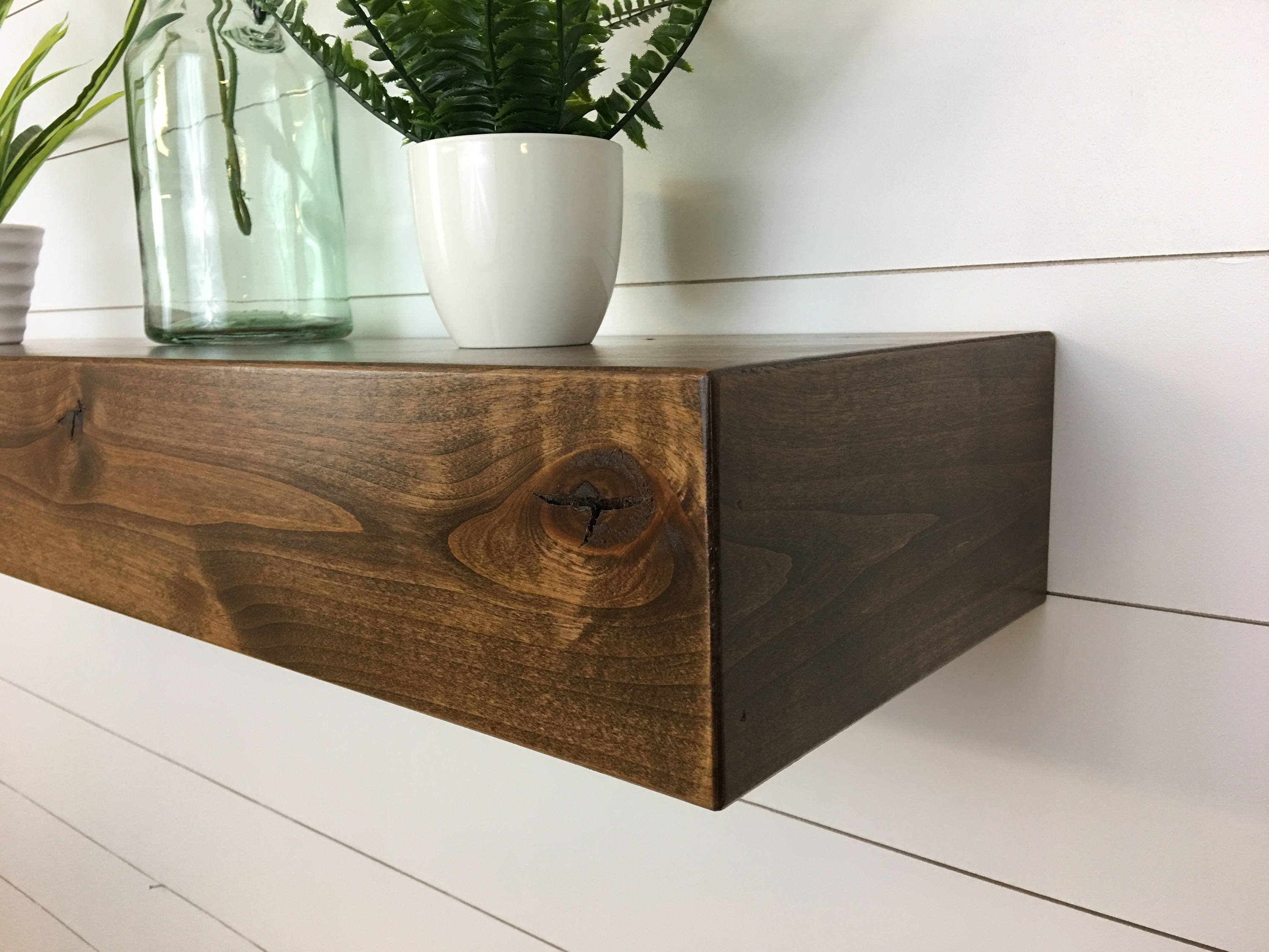 Contemporary Rustic Deep Floating Shelves // Floating Shelves Etsy