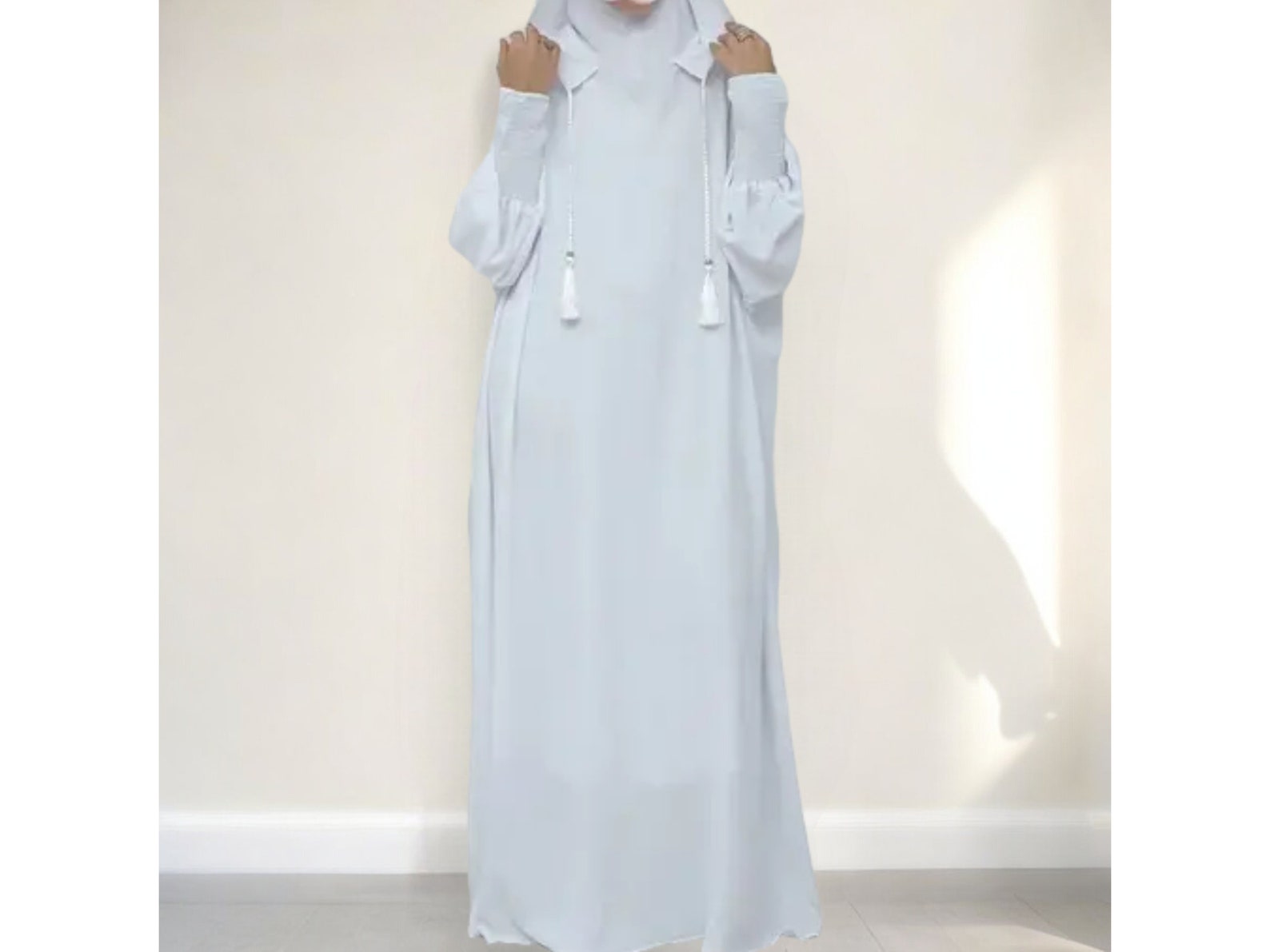 Cotton Abaya Muslim Set Women Prayer Clothing Hijab Dress Abaya