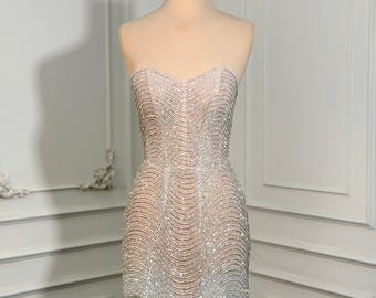 Beaded Mini Wedding Dress | Custom Mini Wedding Dress | Beaded Birthday Mini Dress | Beaded Cocktail Dress | Reception Dress | Prom Dress