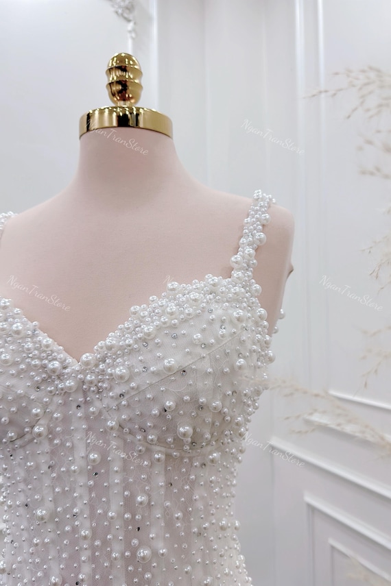 pearl corset mini dress Wedding | Pearl Short Party Dress | White Short Wedding Dress With Corset Made to Measure | Cocktail Dress White dress Size:Size 60 prom dresses for women uk Elisabetta Franchi Mini Dress school dances