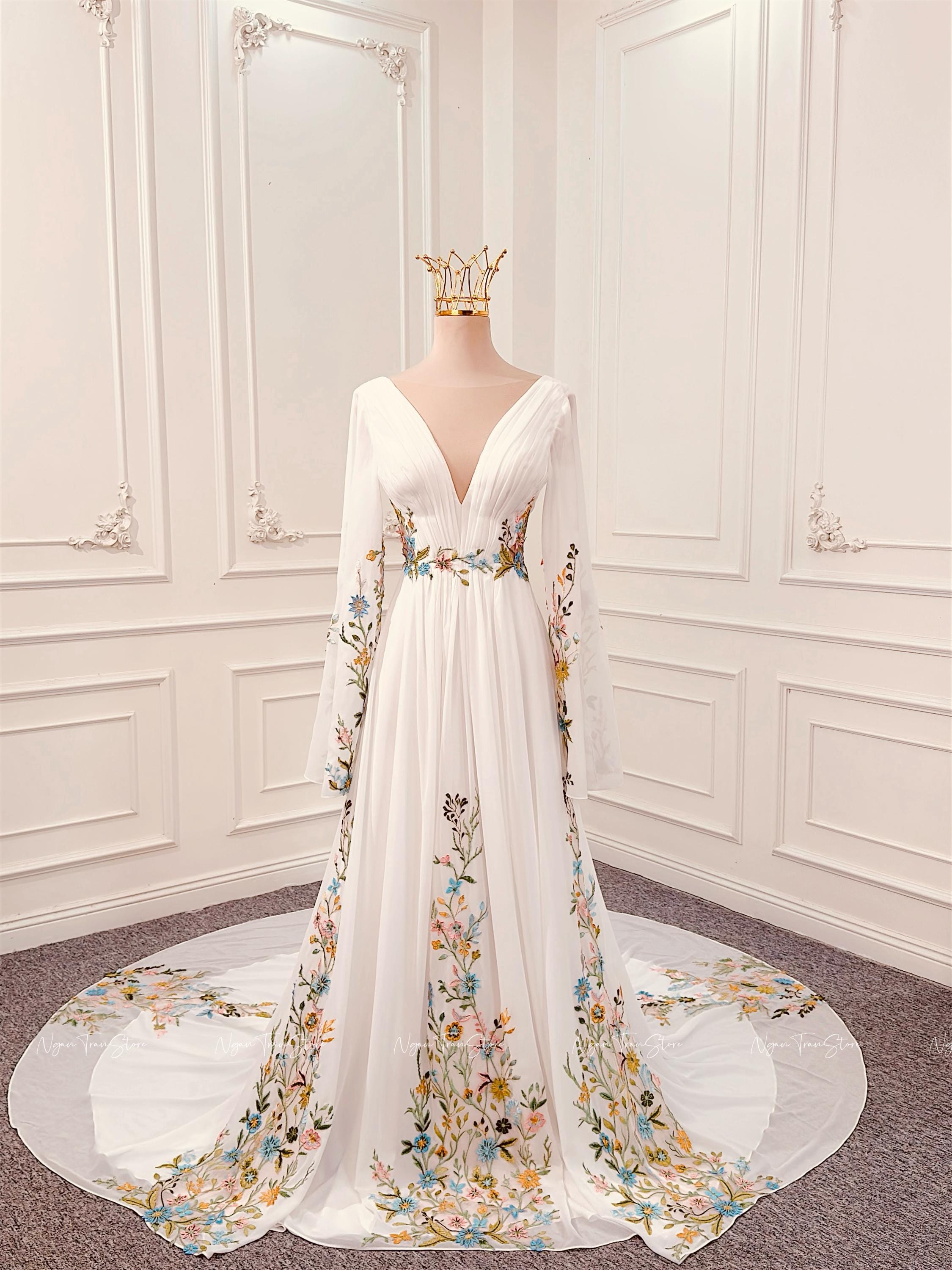 love triangle floral embroidered long sleeve dress in white Meadow of Dreams Strapless Mini Dress | White Floral Burnout | Womens main image 0