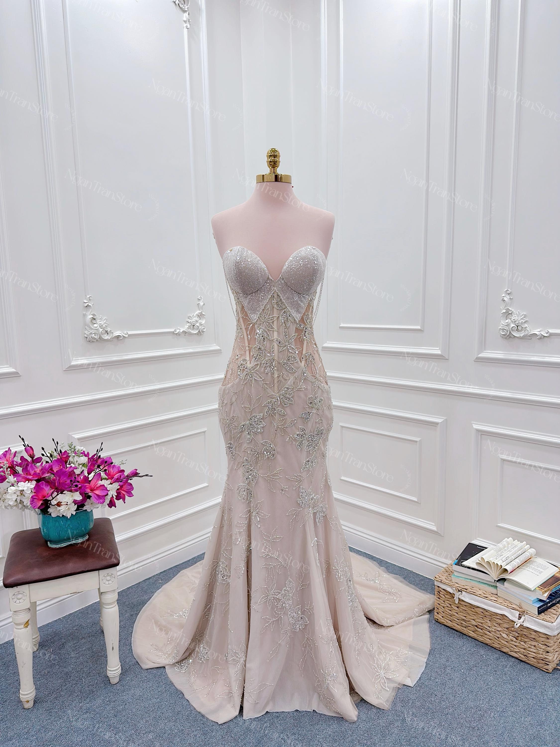 princess polly baby blue dress Beaded, Sparkly Wedding Dresses main image 1