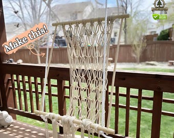 DIY Hängestuhl MACRAME Wandbehang Muster, Makramee Foto-Anleitung, Makramee lernen, PDF-Anleitung, digitaler Download
