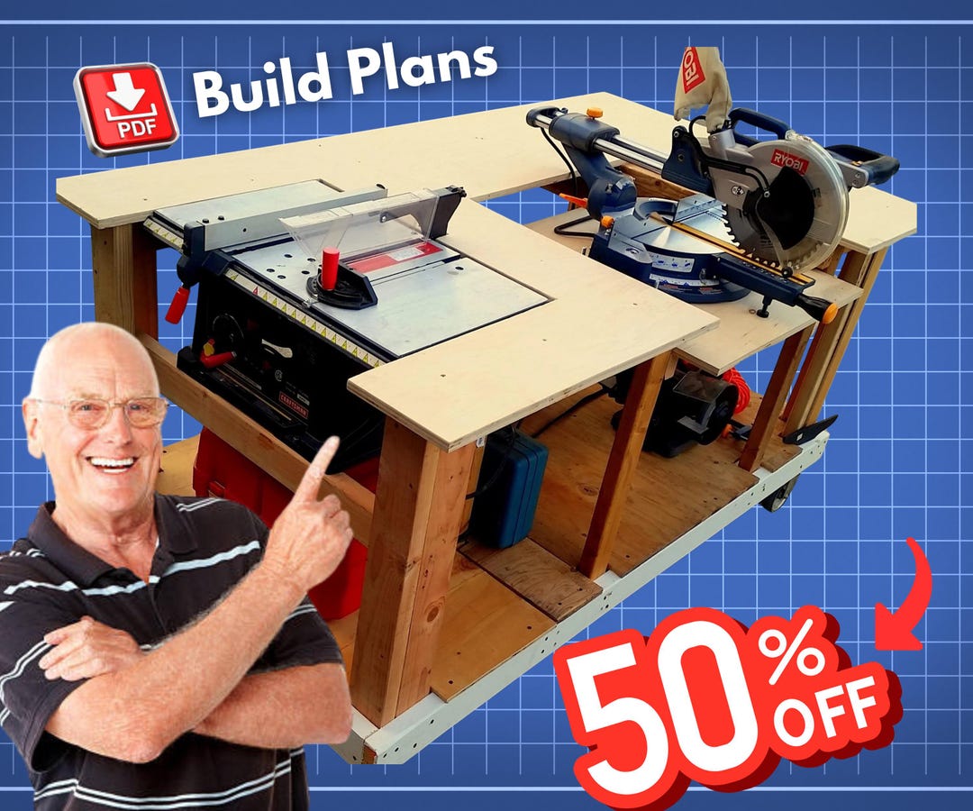 Mobile Workbench Plans | Built-in Router Table & Miter Saw (PDF ...