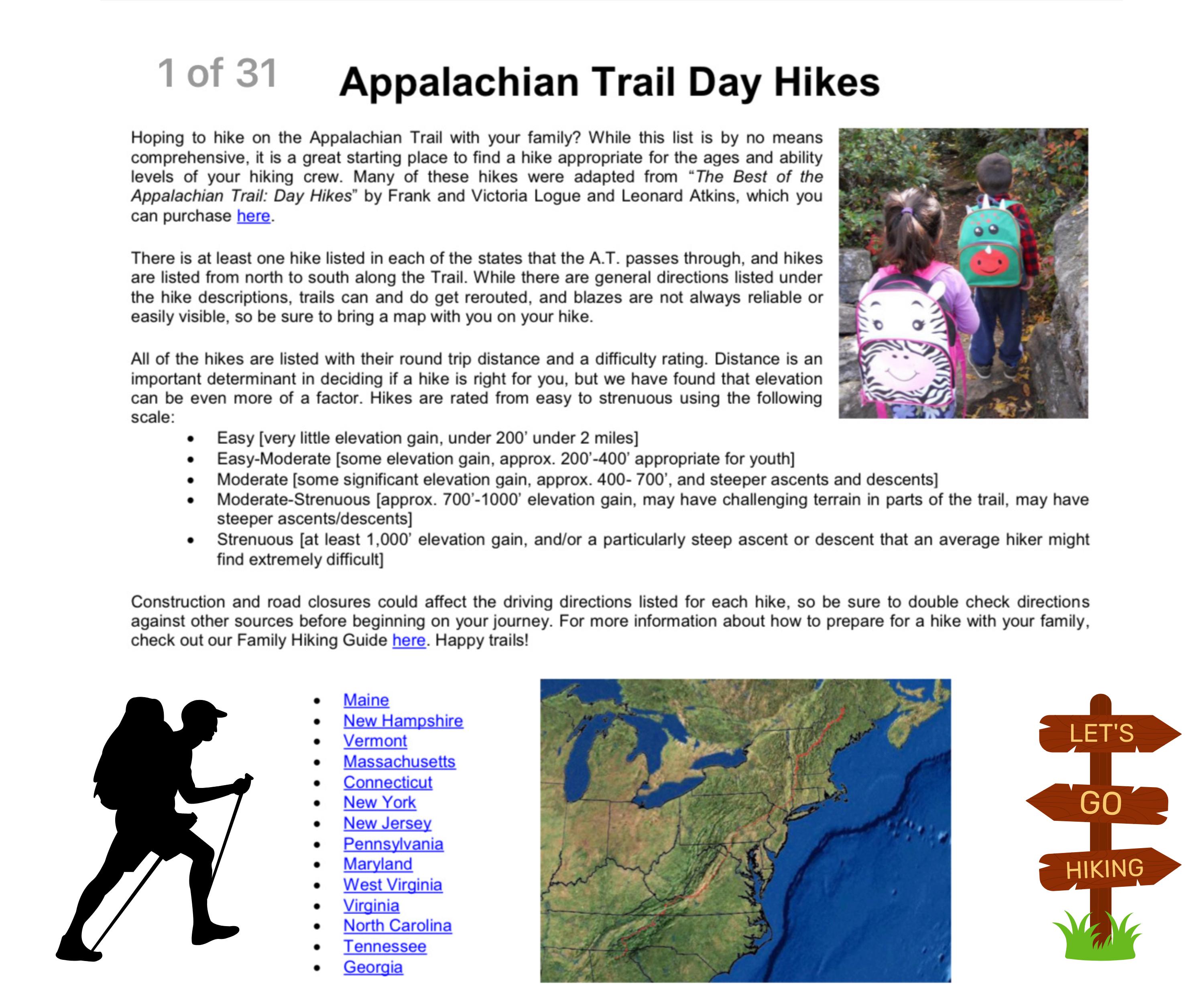 Appalachian Trail Hiking Guide - Essential Trip Planner (PDF) - Etsy