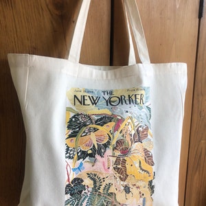 The New Yorker tote bag, cute tote bag, tote bag aesthetic ,New Yorker art, ilonka karasz art, New York tote image 4