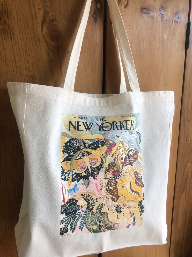 The New Yorker tote bag, cute tote bag, tote bag aesthetic ,New Yorker art, ilonka karasz art, New York tote image 4