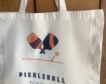 Pickleball tote bag custom pickleball team canvas tote bag