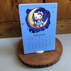 Joli calendrier hello kitty cat 2025 - 12 adorables cartes 5 x 7 avec support - cadeau parfait pour les amoureux des chats !