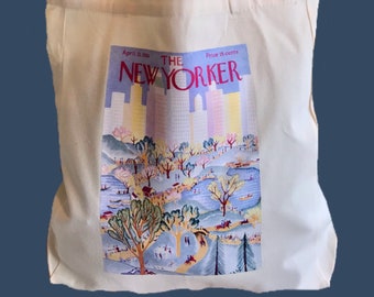 New Yorker Cover Tote Bag: Central Park Art by Ilonka Karasz