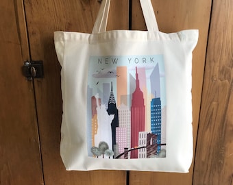 New York City Skyline Canvas Tote Bag: Ilonka Karasz Art