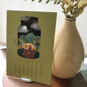 2024 art calendar mason jar design desk calendar monthly calendar corporate giftcalendar with stand tabletop calendar art