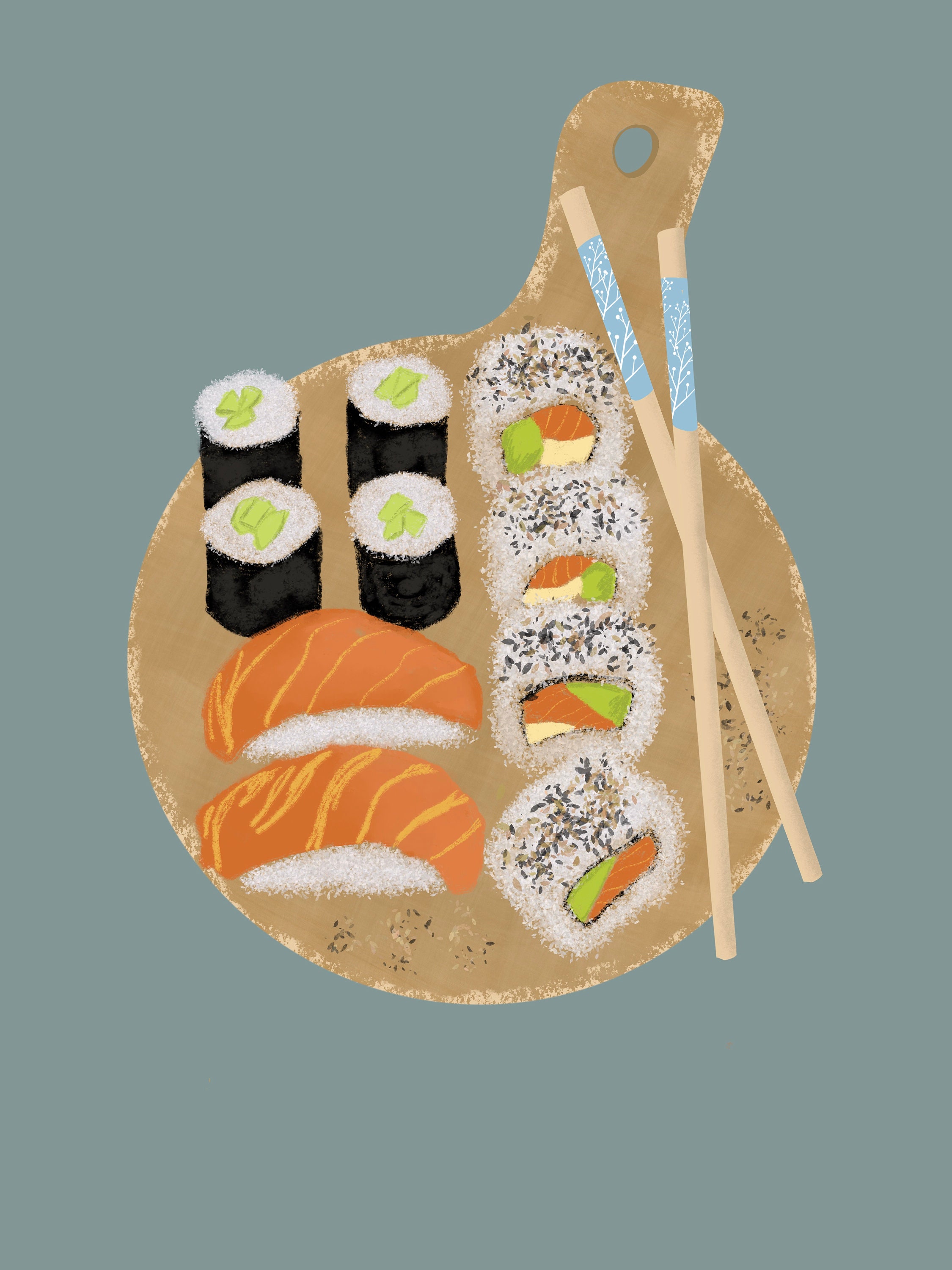 Sushi Art Print Japanese Food Restaurant Wall Art Kitchen Etsy Ireland
