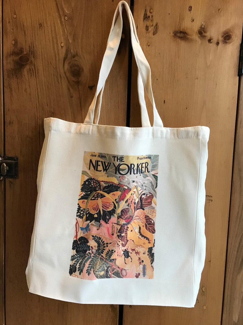The New Yorker tote bag, cute tote bag, tote bag aesthetic ,New Yorker art, ilonka karasz art, New York tote image 1