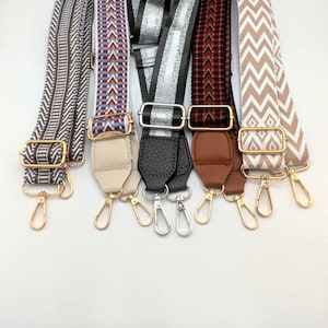 Boho-Schultertaschengurt, verstellbarer und praktischer Schultergurt, Chevron-Muster, gewebt und Kunstleder-Finish, gemischte Mode