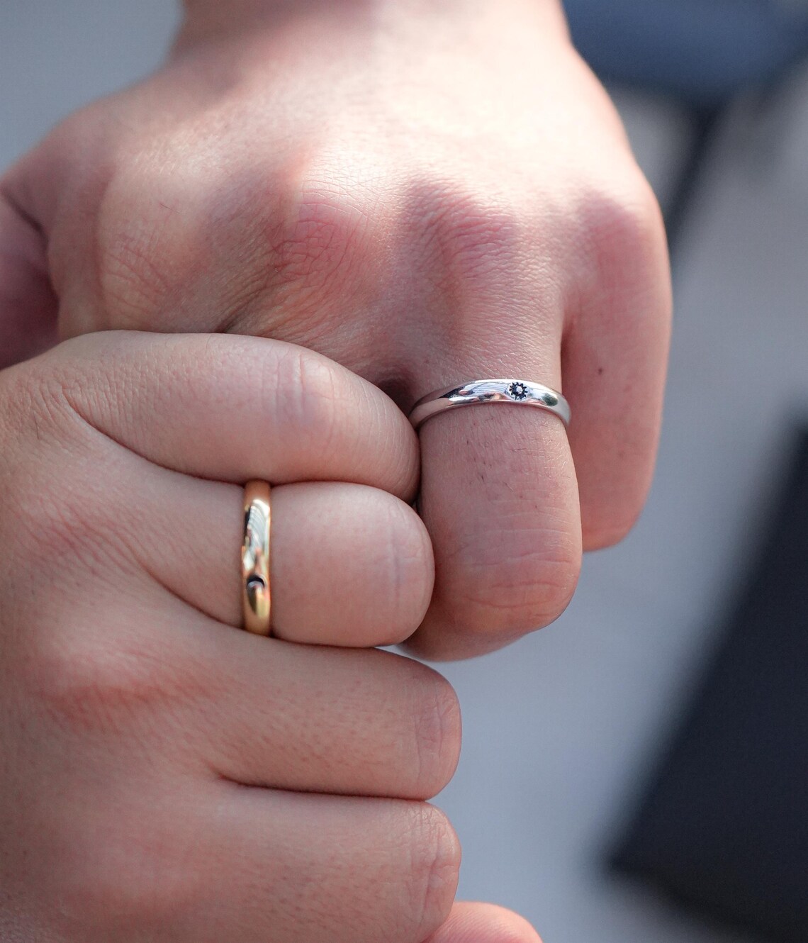 The Luna and the Sol Rings, Silver Sun and Moon Rings, Adjustable ...