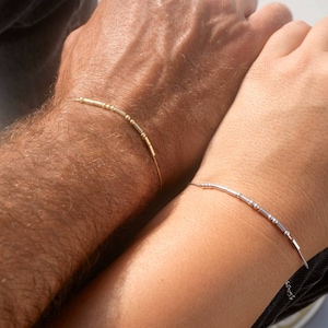 Morse Code Couple Bracelets Set of 2, Customize Love Unisex Bracelet, Personalized Matching Friendship Bracelet, Anniversary Gift for Couple