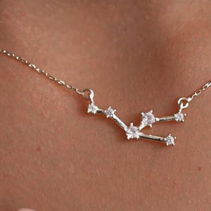 14k Dainty Zodiac Necklace, Astrology Necklace, Scorpio Necklace, Capricorn Necklace, Gemini Necklace, Celestial Constellation Necklace