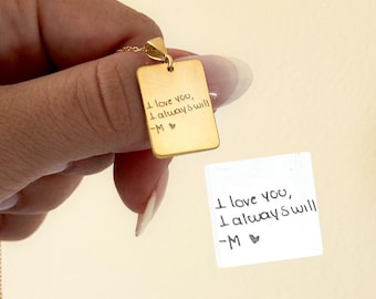 Handschriftketting, gegraveerde dierbaren, je werkelijke handschrifthanger, gepersonaliseerde handtekeningketting, herdenkingsaandenken voor moeders
