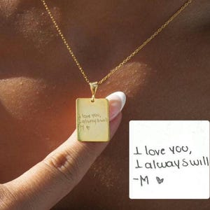 Handwriting Necklace, Engraved Loved ones Your Actual Handwriting Pendant, Personalized Signature Necklace, Memorial Keepsake for mothers