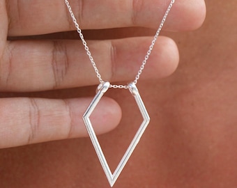 Ring Keeper Necklace, Custom Wedding Ring Holder Necklace, Geometric Gold Ring Holder Necklace,Silver Custom Ring Keeper Pendant gifts