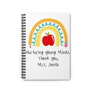 Personalized Teacher Notebook, Back to School Gift, Custom Spiral Journal, Teacher Appreciation Gift, Thank You Gift, End of School Year
