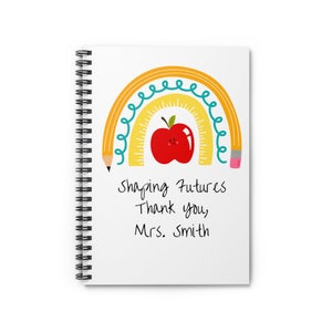 Personalized Teacher Notebook, Back to School Gift, Custom Spiral Journal, Teacher Appreciation Gift, Thank You Gift, End of School Year